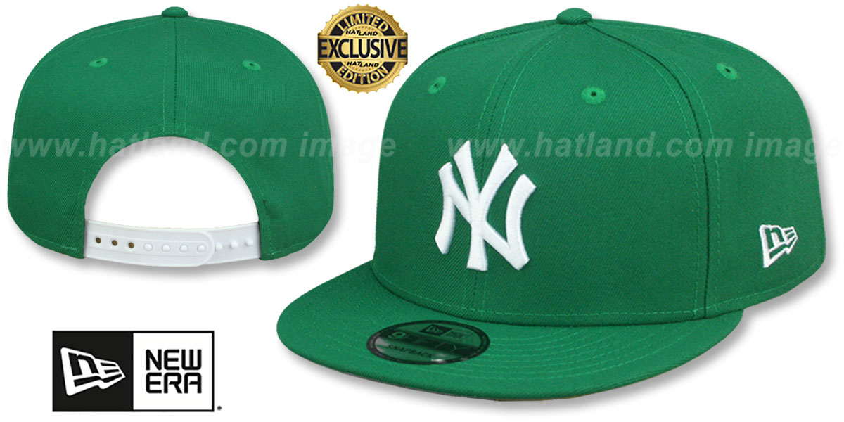 New York Yankees TEAM-BASIC SNAPBACK Kelly Green-White Hat