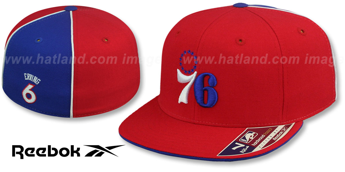 Philadelphia 76ers JULIUS ERVING SWINGMAN Red-Royal Fitted Hat by