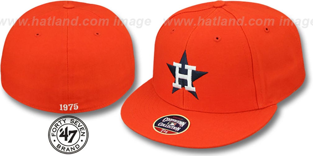 Houston Astros 1975 COOPERSTOWN Fitted Hat by Twins 47 Brand