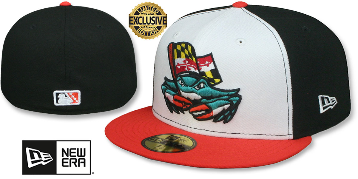 Chesapeake Baysox MILB ALTERNATE White-Black-Orange Fitted Hat