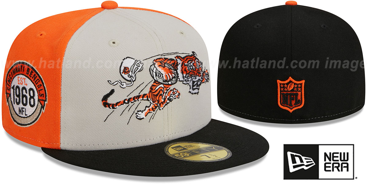 Cincinnati Bengals HISTORIC SIDELINE PINWHEEL Fitted Hat