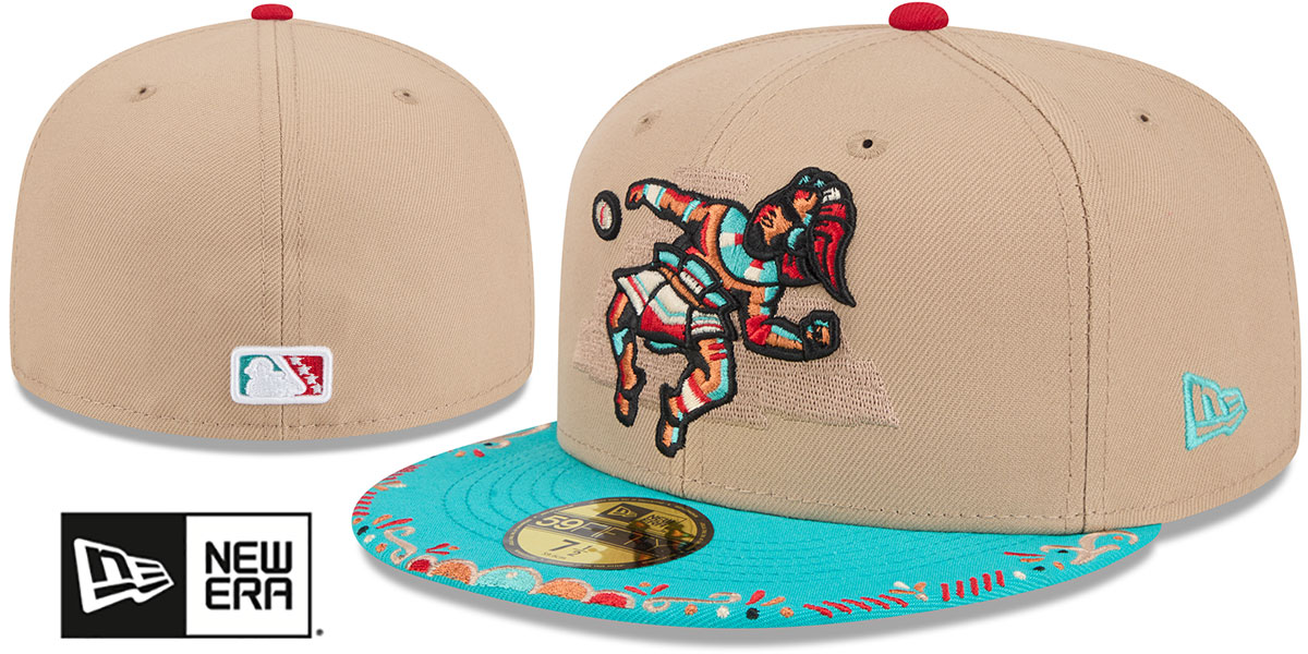 Blue Wahoos 2026 COPA DE LA DIVERSION Tan-Teal Fitted Hat