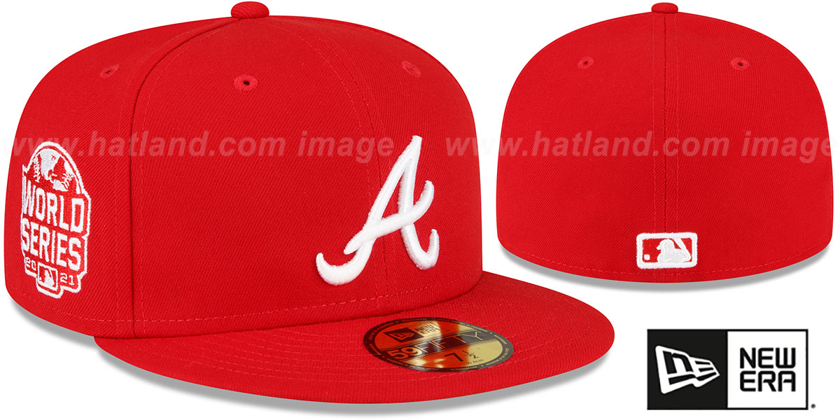 Atlanta Braves 2021 WS SIDE-PATCH UP Red-White Fitted Hat