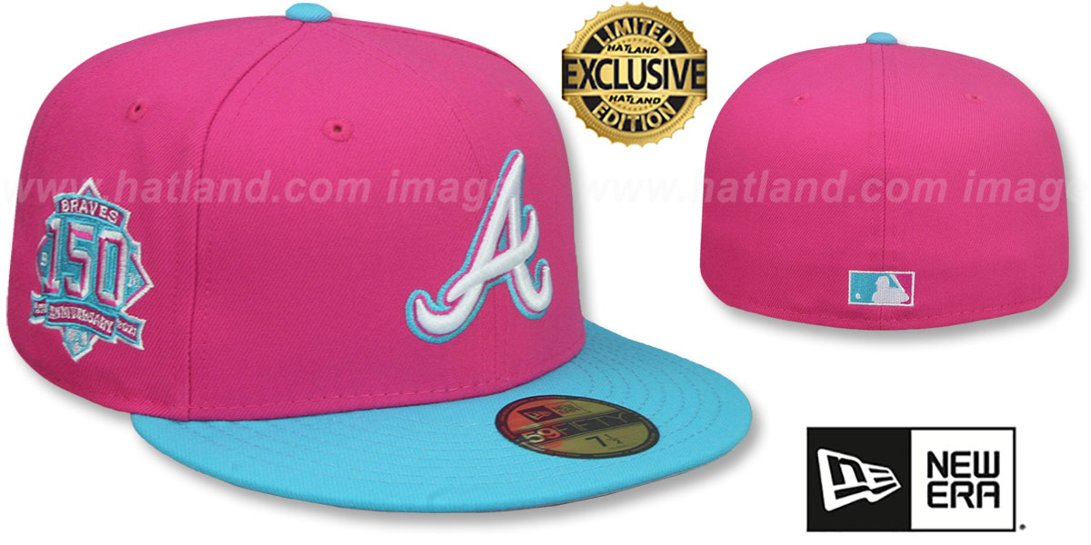 URUGUAY | Faded Blue Baseball Cap with Pink Patch Lehigh Valley IronPigs COPA Blue-Pink Fitted Hat by New Era main image 4