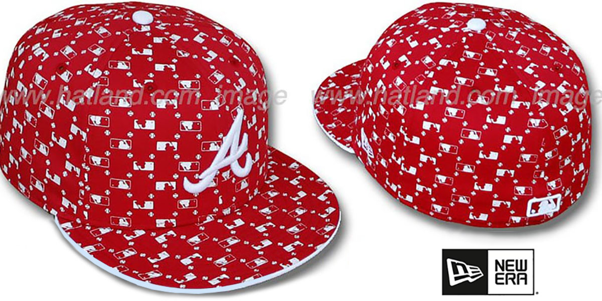 Atlanta Braves MLB FLOCKING Red Fitted Hat by New Era