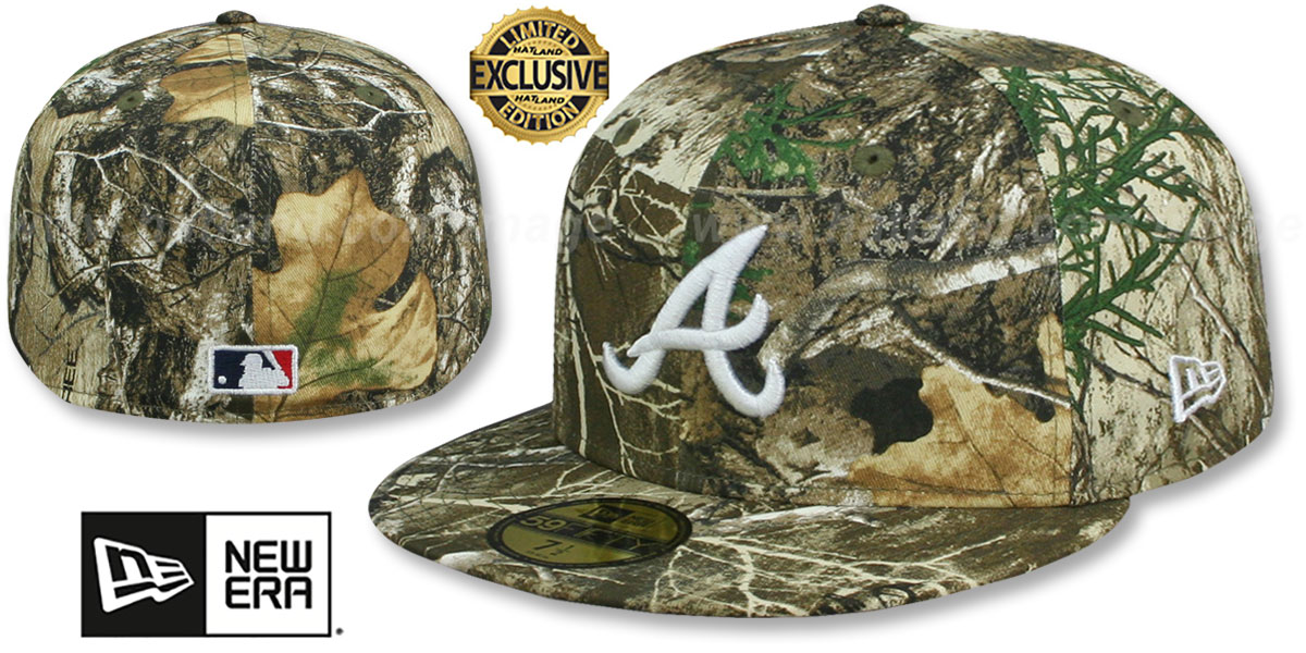 キャップ [New Era] Atlanta Braves MLB Realtree 59FIFTY Fitted Hat Men's Atlanta Braves New Era Navy Realtree Camo 59FIFTY