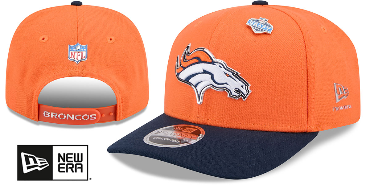 Denver Broncos 2026 PRECURVED NFL DRAFT STRETCH-SNAP Orange-Navy