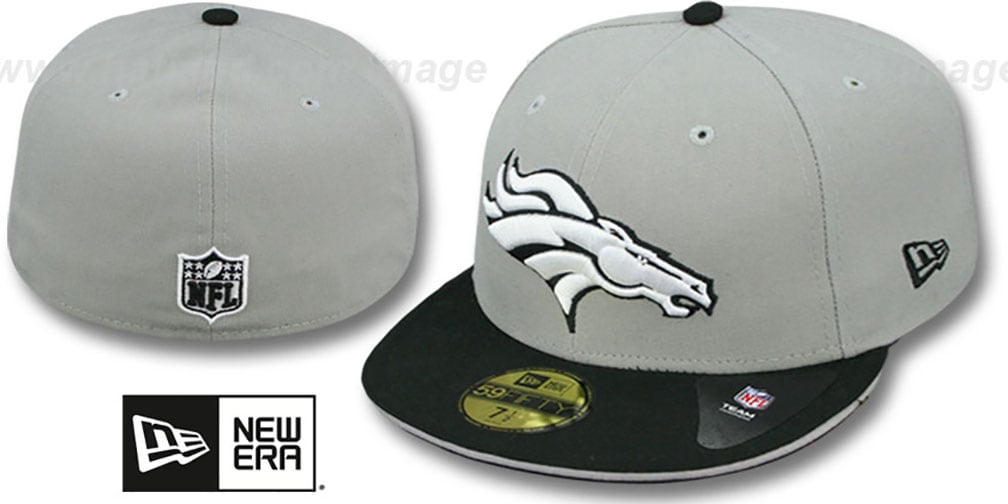 Denver Broncos 2T SPLIT NFL TEAM-BASIC Grey-Black Fitted Hat