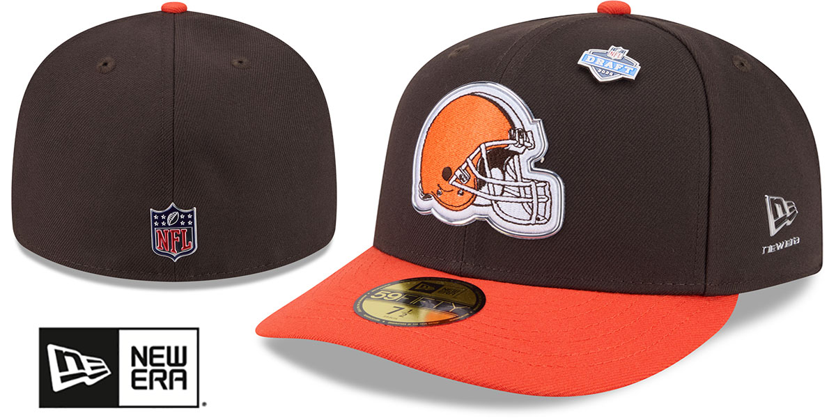 Cleveland Browns 2026 PRECURVED NFL DRAFT Brown-Orange Fitted Hat
