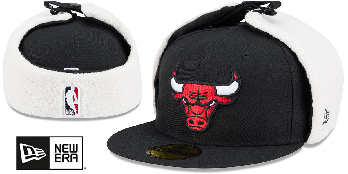 Chicago Bulls CLASSIC DOGEAR Black Fitted Hat by New Era
