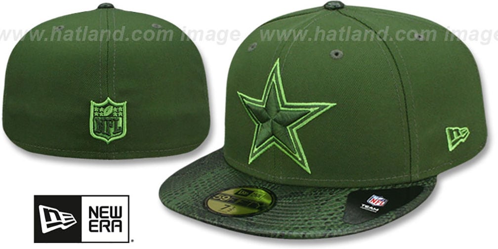 Dallas Cowboys SNAKESKIN SLEEK Green Fitted Hat by New Era