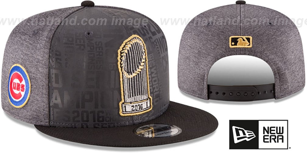 Chicago Cubs 2016 WORLD SERIES TROPHY SNAPBACK Grey-Black Hat display picture 1