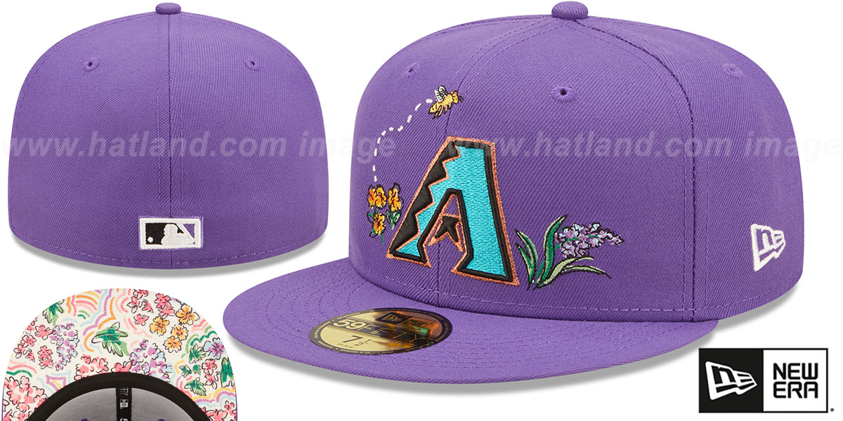 【たぴ】2点セット Waist Bag+ Floral Camp Cap Arizona Diamondbacks COOP FLORAL WATERCOLORS Purple Fitted Hat