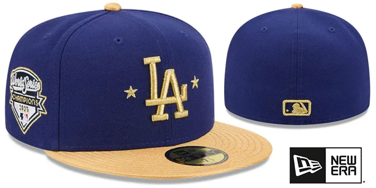Los Angeles Dodgers 2025 WORLD SERIES GOLD COLLECTION Fitted Hat