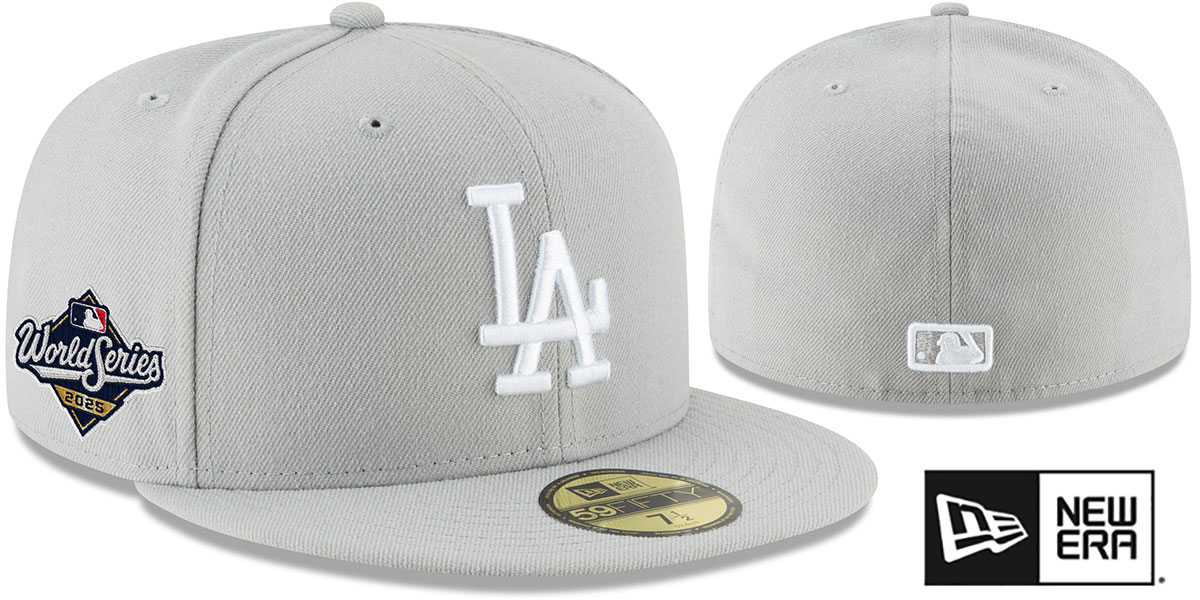 Los Angeles Dodgers 2025 WORLD SERIES Grey-White Fitted Hat