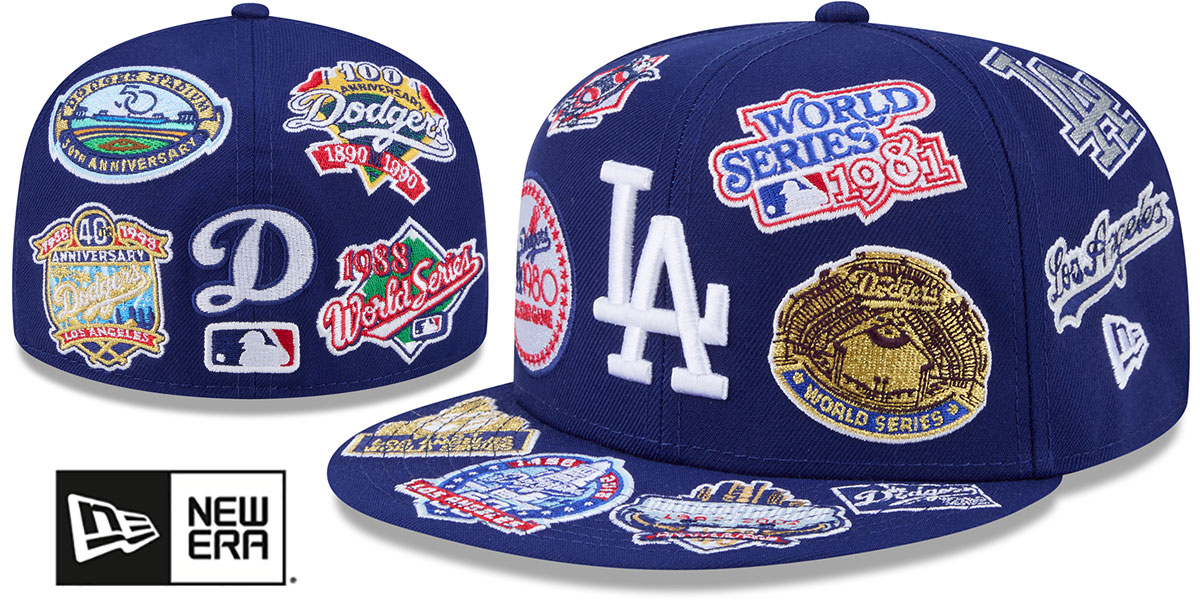 Los Angeles Dodgers ALL-OVER Royal Fitted Hat by New Era