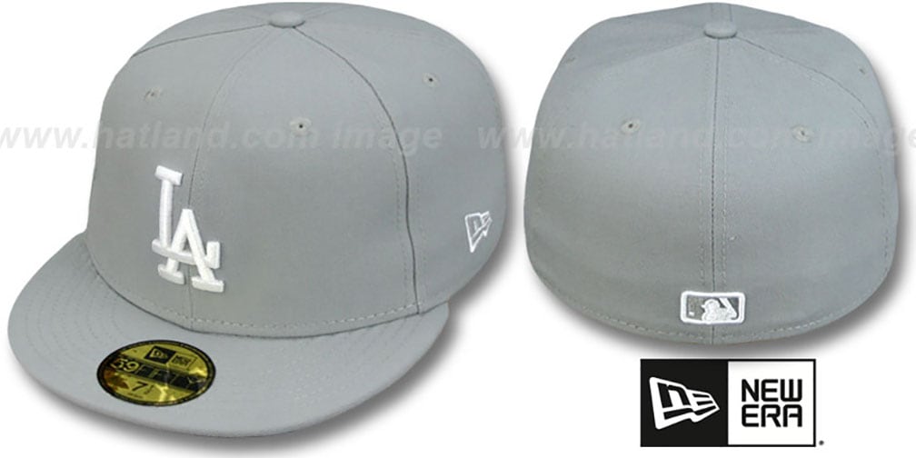Los Angeles Dodgers TEAM-BASIC Light Grey-White Fitted Hat