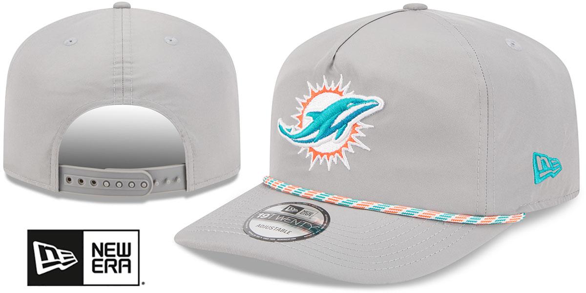 Miami Dolphins 1920 ROPE SNAPBACK Grey Hat by New Era