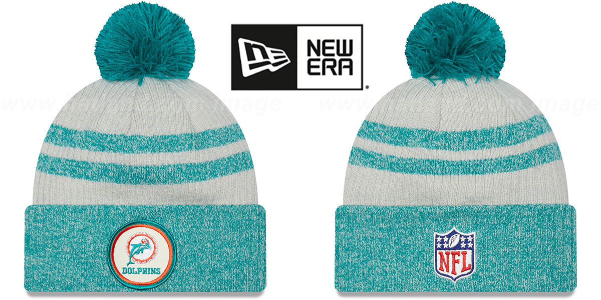 Miami Dolphins 2022 NFL THROWBACK SIDELINE Knit Beanie Hat
