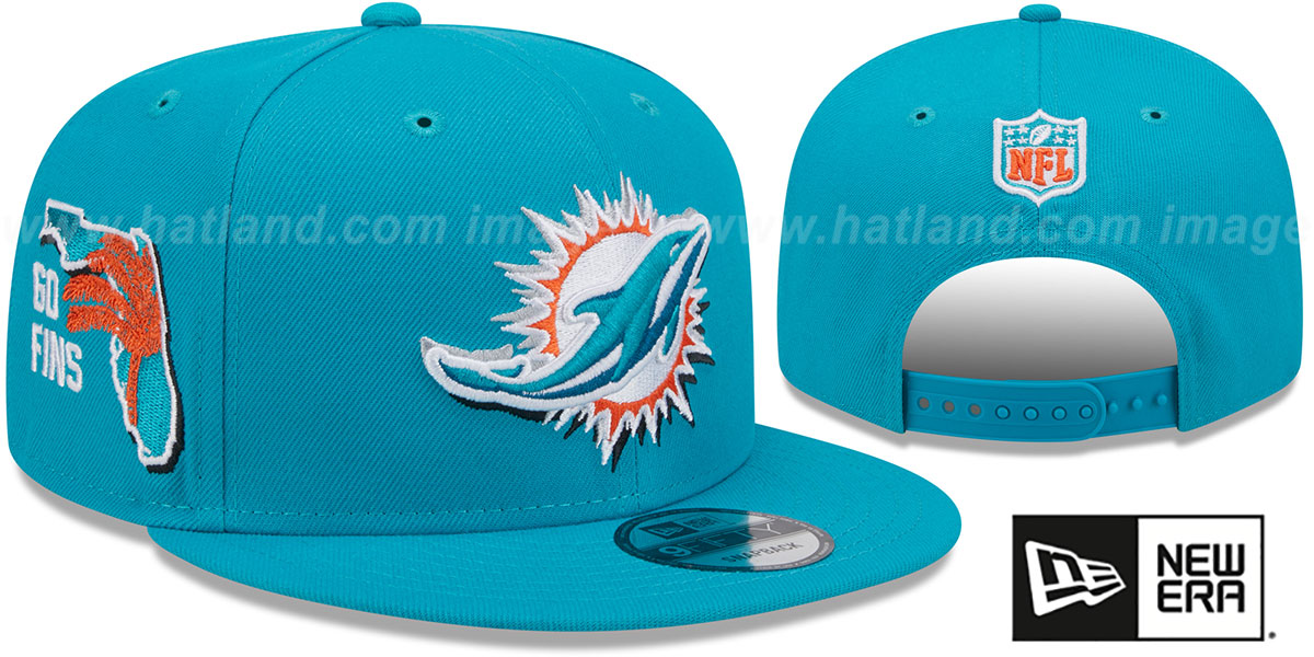 Teal Miami Dolphins Hat New Era 39Thirty Miami Dolphins NFL Teal Gray Fitted Flex  main image 2