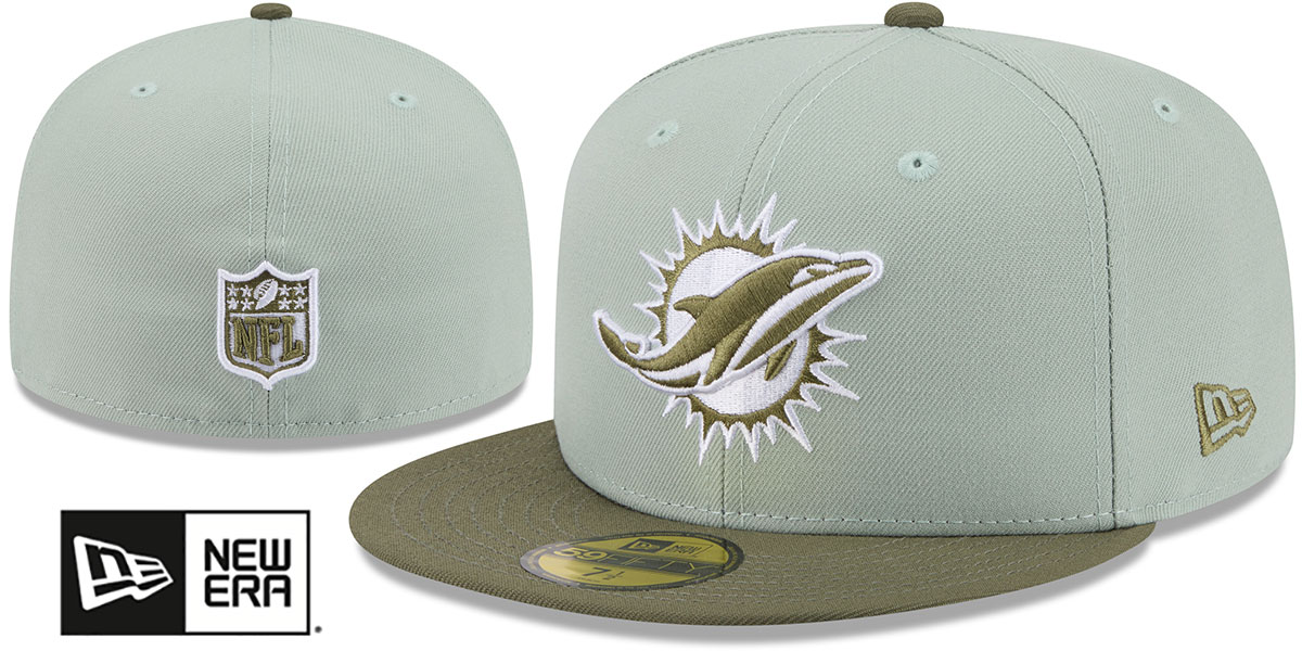 Miami Dolphins 2026 COLOR PACK Sage-Olive Fitted Hat