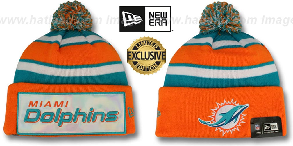 Buy NFL Miami Dolphins Knit Beanie Hats 72191 Online