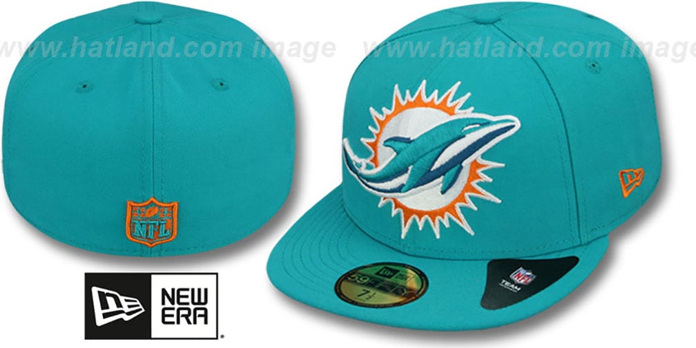 MARINO 13 NFLキャップ Miami Dolphins NFL MIGHTY-XL Aqua Fitted Hat by New Era