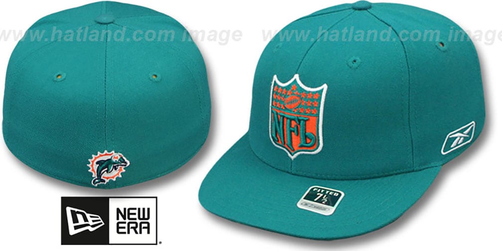 Miami Dolphins NFL-SHIELD Aqua Fitted Hat by Reebok display picture 3