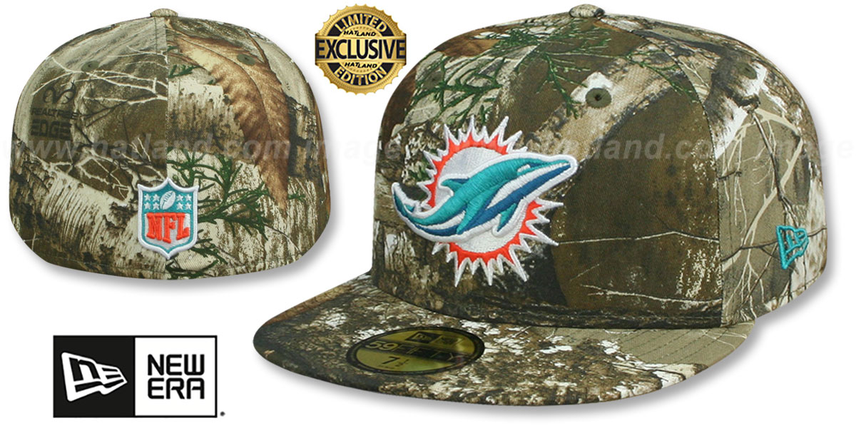 Miami Dolphins NFL TEAM-BASIC Realtree Camo Fitted Hat