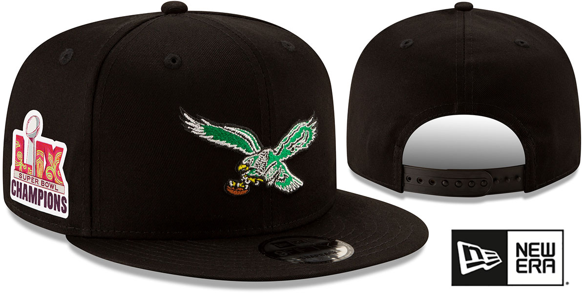 Philadelphia Eagles TB SUPER BOWL LIX CHAMPIONS Black Snapback Ha