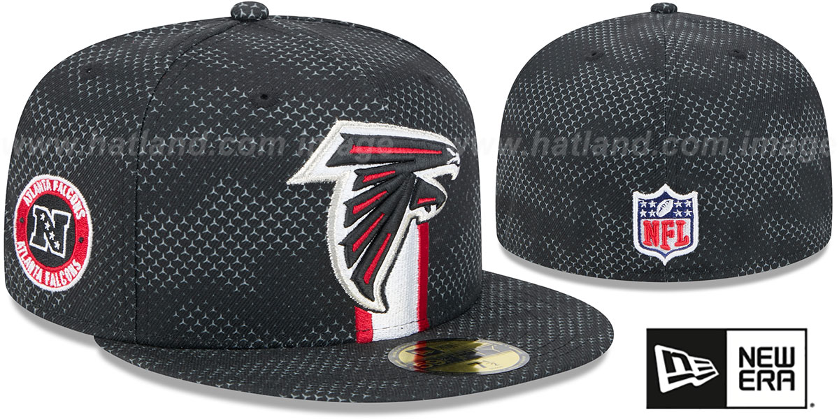 Atlanta Falcons 2024 NFL SIDELINE Black Fitted Hat