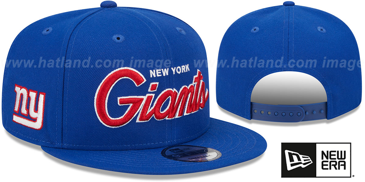 New York Giants TEAM-SCRIPT SNAPBACK Royal Hat by New Era