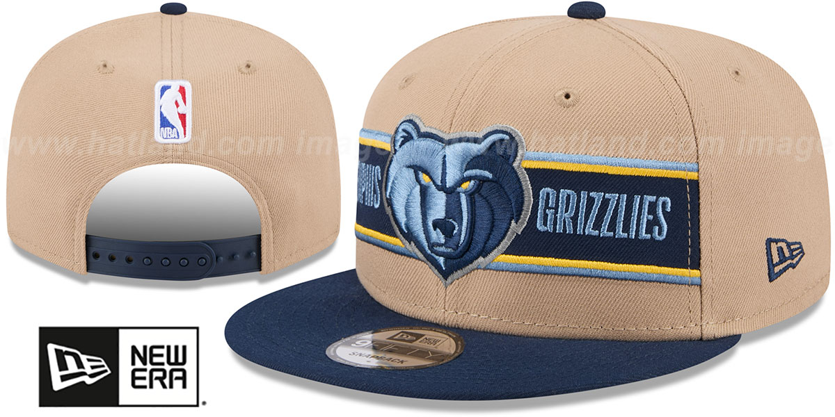 Memphis Grizzlies 2024 NBA DRAFT SNAPBACK Camel-Navy Hat