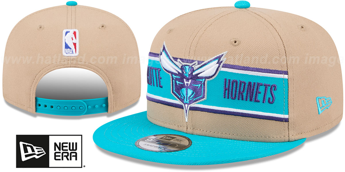 Charlotte Hornets 2024 NBA DRAFT SNAPBACK Camel-Teal Hat