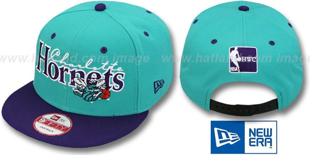 Charlotte Hornets 2T CLASSIC-TAG SNAPBACK Teal-Purple Adjustable