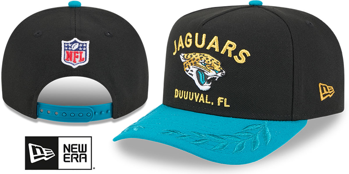 Jacksonville Jaguars 2025 NFL DRAFT ONSTAGE A-FRAME SNAPBACK Blac