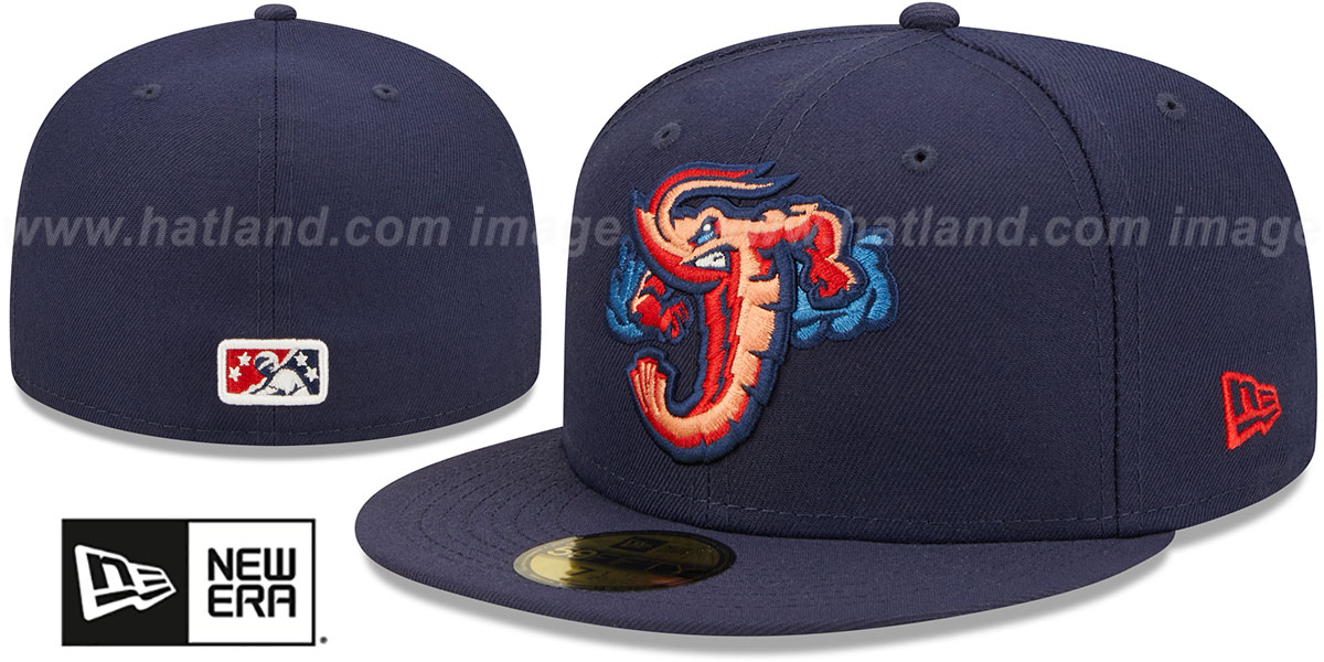 Jacksonville Jumbo Shrimp Hat Mens Womens Fan Gear MILB Minor League Baseball Jacksonville Jumbo Shrimp Batting Practice - Mickey main image 3