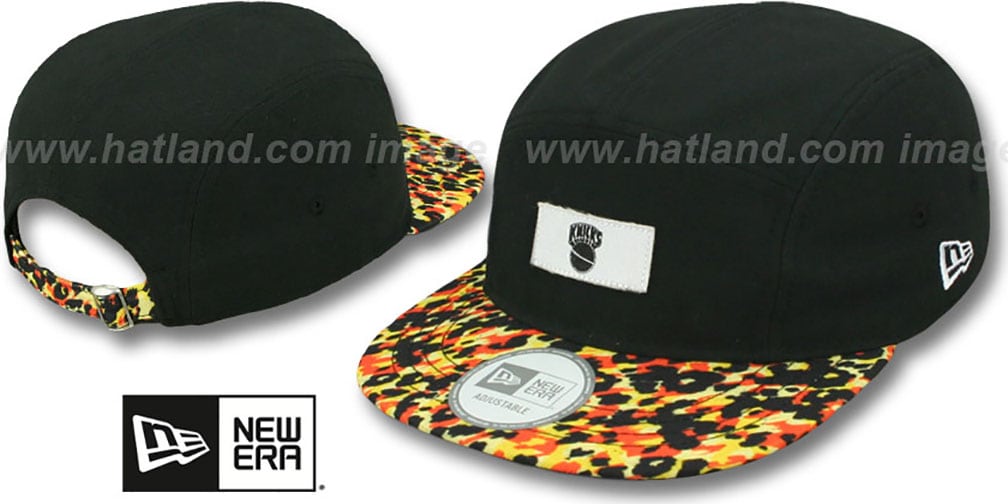 New York Knicks LEOPARD CAMPER STRAPBACK Black Hat