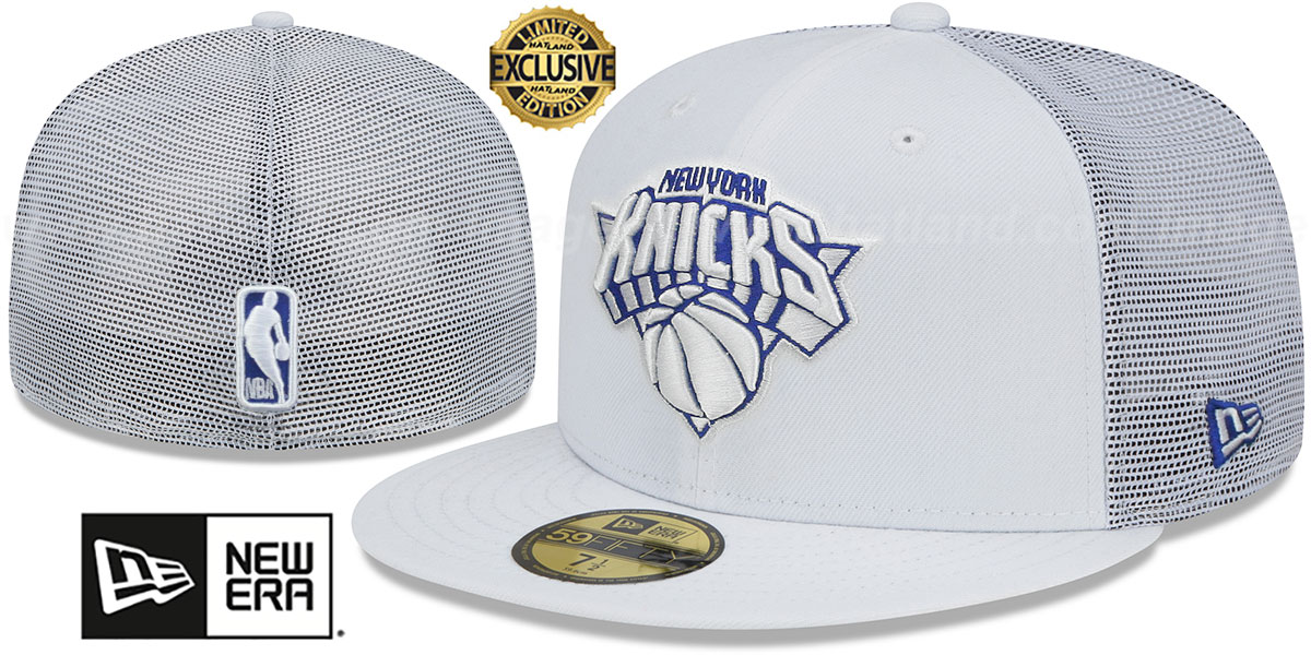 New York Knicks TEAM-BASIC TRUCKER White Fitted Hat