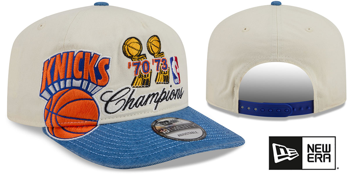 New York Knicks TROPHY CHAMPS SNAPBACK Ivory-Royal Hat