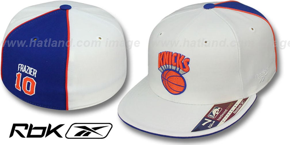 New York Knicks WALT FRAZIER SWINGMAN White-Royal Fitted Hat by R