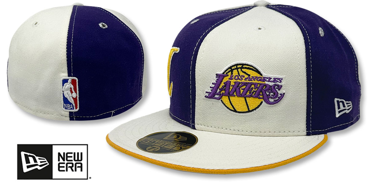 Los Angeles Lakers DOUBLE WHAMMY Purple-White Fitted Hat