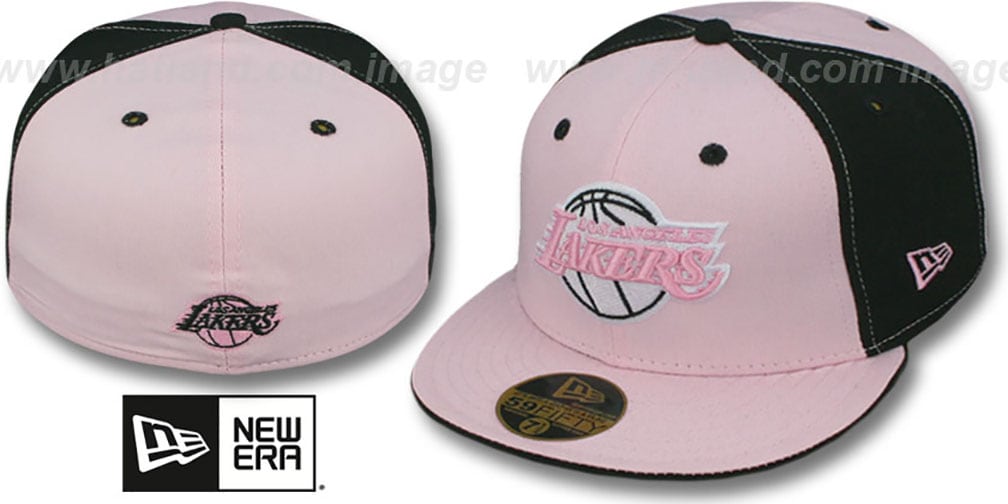 Los Angeles Lakers PINWHEEL Light Pink-Black Fitted Hat