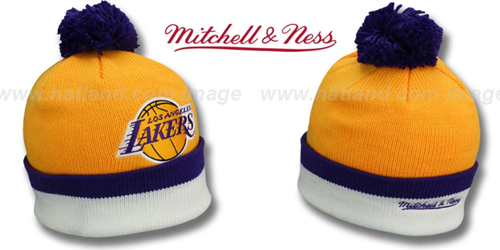 Mitchell & Ness Lakers Wintermütze - Gestickte Logo Beanie Cap