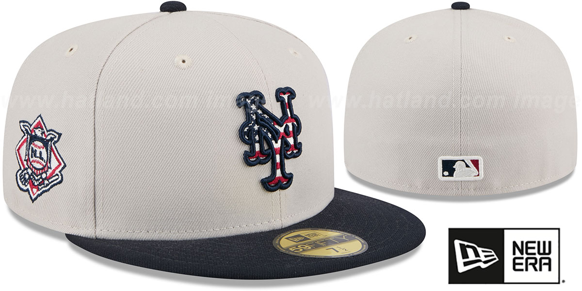 New York Mets 2024 JULY 4TH STARS N STRIPES Fitted Hat