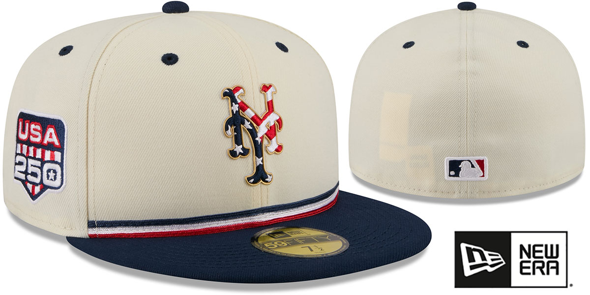 New York Mets 2026 JULY 4TH STARS N STRIPES Fitted Hat