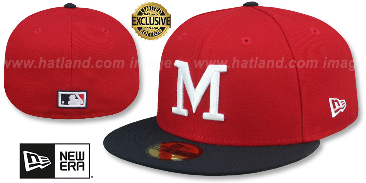 NEW ERA 59FIFTY ミルウォーキー・ブレーブス 限定レアMB714 Milwaukee Braves COOPERPACK Red-Navy Fitted Hat by New Era