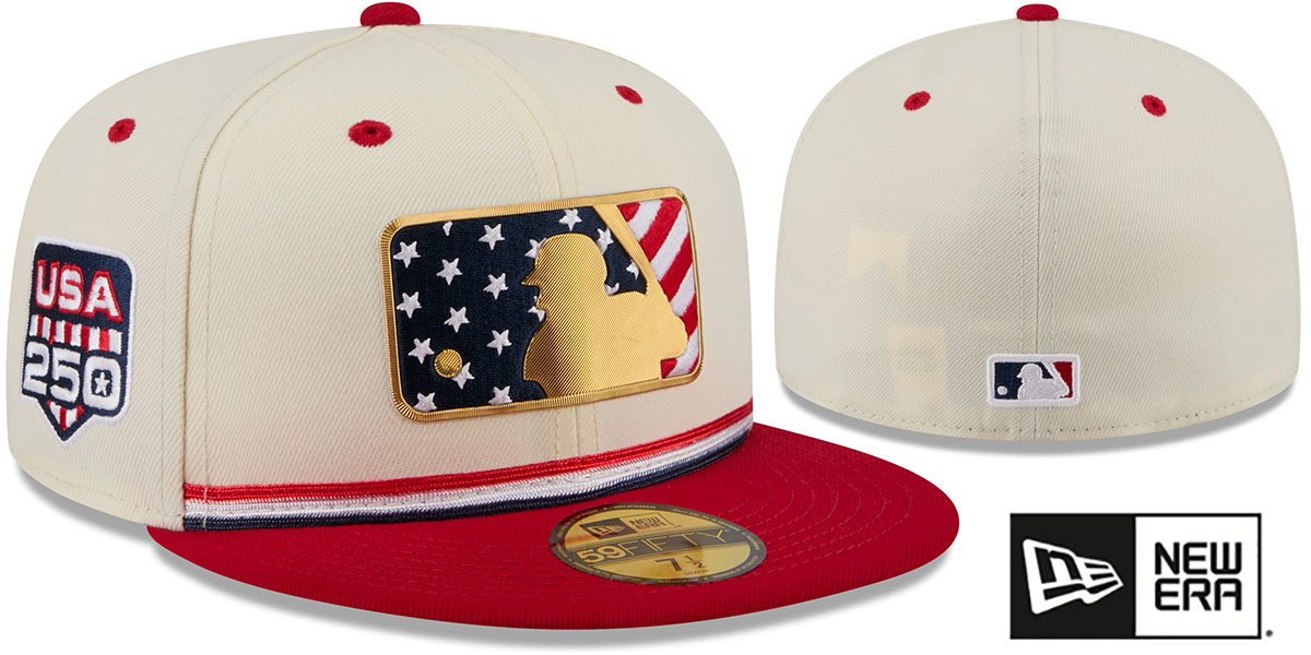MLB Umpire 2026 JULY 4TH STARS N STRIPES Chrome-Red Fitted Hat