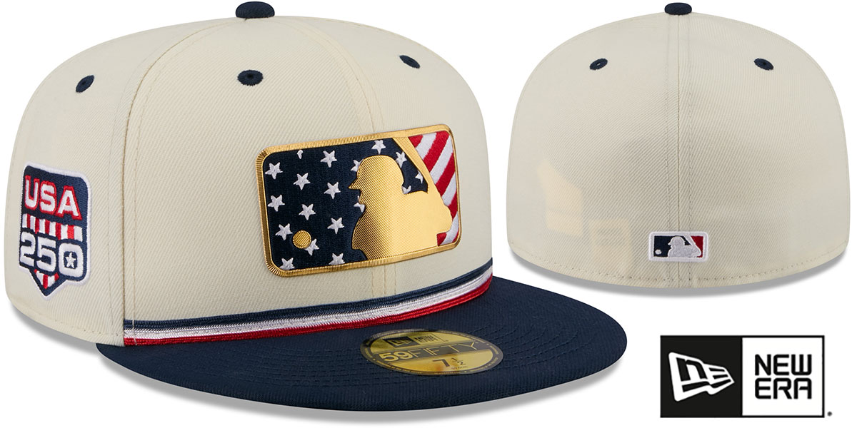 MLB Umpire 2026 JULY 4TH STARS N STRIPES Chrome-Navy Fitted Hat