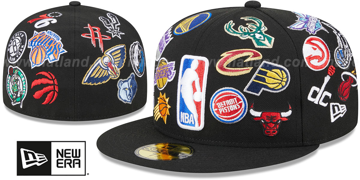 NBA ALL STAR ALL-OVER Black Fitted Hat by New Era